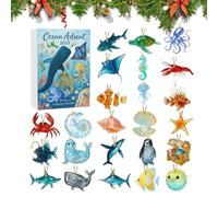 Christmas Countdown - Calendar Advent 2D Acrylic Ornament Set | 24-Day Countdown to Christmas with Toys for Learning, Development or Family Fun Use, 10.24x7.09x1.18in