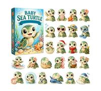 Christmas Countdown Calendar Advent 2D Acrylic Sea Turtle Car Collectible