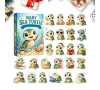 Christmas Countdown Calendar Advent 2D Acrylic Sea Turtle Car Collectible