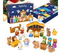 Christmas Countdown Calendar - Advent The Nativity Set 24 Days | Display Toys Interactive Scene Creative Decoration For Christmas Game Festive Ornament Holiday Season The Church