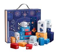 Christmas Countdown Calendar Boxes - 24-Day Empty Countdown Calendar Box to Fill,Numbered Container Paper Festive Decoration for Winter Holiday Dining Room Classroom Living Room