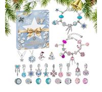 Christmas Countdown Calendar - Charm Bracelet Making Kit | Christmas Jewellery from Long Time Singing Making | Countdown Bracelet Ring Kit