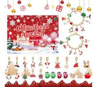 Christmas Countdown Calendar:Christmas ,24 Day Jewelry Planner DIY Handmade Bracelet Making Kits for Kids Teens Girl