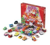 Christmas Countdown Calendar, Christmas Advent Calendar 2024, 24 Days Countdown with 24 Pull Back Car, Advent 2024 for Kids Xmas Holiday Decor Gifts