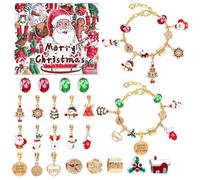 Christmas Countdown Calendar, Christmas Countdown Calendar Charm Bracelet, Festive Holiday Party Favors for Family Women Little Girls Teens Kids Children