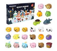Christmas Countdown Calendar Christmas Countdown Calendar Toy For Kids 24 Days Advent Reversible Pull Back Cars Holiday Surprise Blind Set (Blue, 22X38cm)
