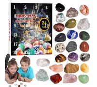 Christmas Countdown Calendar - Countdown Gem Stone Advent,24 Days Collectible Crystal for Table Decor Home Festival Supplies Holiday Men Women Adults