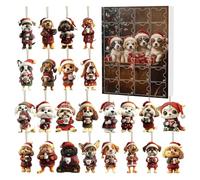 Christmas Countdown Calendar - Cute 2025 24 Days 2D Home Decoration | Puppy Charm Christmas Calendar - For Table Living Room Bedroom Window Door Fireplace Kitchen Birthday Party Children