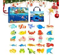 Christmas Countdown Calendar Cute Winter Christmas 24 Days | Countdown Calendar Fishing Theme for Classroom Meetings Adults and Children