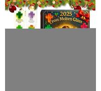 Christmas Countdown Calendar Decoration - 2D Acrylic Festive Advent Decoration, Christmas Countdown Decoration with a Cross with 24 Pockets, for Women, Men, Adults, Family, Friends