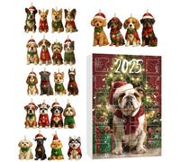 Christmas Countdown Calendar for Dogs, Acrylic 2D Flat Party Props, 24-Day Countdown to Christmas, Dog Decoration Calendar, for Families, Friends, Adults, Pet Lovers, Trees,