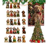 Christmas Countdown Calendar for Dogs - Seasonal Acrylic Flat Appearance 2D | 24 Day Countdown to Christmas Dog Decoration Calendar | For Adult Friends Ad