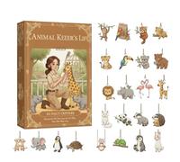 Christmas Countdown Calendar - Fun Party Gift Made of 2D Flat Acrylic Plate - 24 Days Pendant in the Shape of an Animal Tree - For Lovers, Family and Enthusiasts at Christmas Time at Home