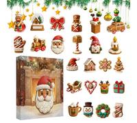 Christmas Countdown Calendar - Gingerbread Man Pendants | Acrylic Gingerbread Man Display Set | Holiday Home Decor For Desk, Wall, Tree, Classroom, Kids, Teens, Adults, Boys, Girls, And Family