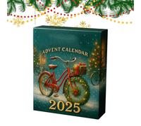 Christmas Countdown Calendar - Happy 2D Festive Acrylic 24 Days Bicycle Countdown Set for Gatherings Parties Festive Holiday Activities Family Men Women Children Adults