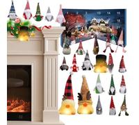 Christmas Countdown Calendar - Holiday 24 Days with a Plush Gnome, Shiny Decorative Ornament for Adults | Cozy Bedroom