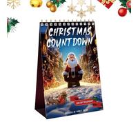 Christmas Countdown Calendar - Holiday Desk Ornament, 100 Day Celebration with Sign, Seasonal Desktop Decoration for Christmas, Holiday Desk Accessory for Thanksgiving Festive Home Office Accent