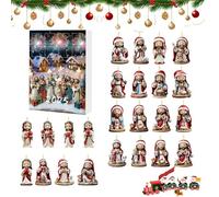 Christmas Countdown Calendar - Jesus Theme Acrylic, Ornaments 24piece Flat Pendant Keepsake for Tree, Reusable Countdown Calendar Is Crafted to Last | Wall Mantel Home Decor Holiday Display