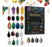 Christmas Countdown Calendar - Mineral Pendant Winter Holiday 2D Scene Props for Tree Window Wall Mantle Family Friends Teens Students