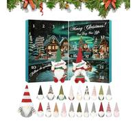 Christmas Countdown Calendar, Plush Keepsake 24 Days, Advent Season, Countdown Gnome Figures, for Children, Teenagers, Family, Friends, Adults, Couples, Christmas Tree, Living Room and Bedroom
