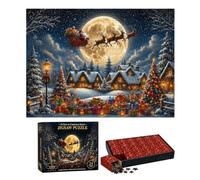Christmas Countdown Calendar Puzzle, 28cm 1008pcs Jigsaw, 24 Day Family Fun | Open Numbered Box Daily From 1 Dec; 42 Pieces Each, Reveal Santa & Snow Village Scene By Christmas