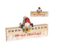 Christmas Countdown Calendar - Sliding Elf Decoration - 24 Numbers Design Double Sided Wooden Countdown Advent Countdown - Winter Party Home Apartment