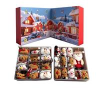 Christmas Countdown Calendar - Soft Plush Design, 24 Day Advent Display | Plush Paper Craft | Doll Ornament Set | Christmas Decoration by co