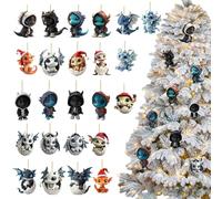 Christmas Countdown Calendar - Souvenir Dragon Pendant, 24 Day Acrylic Ornament Set | Fantastic Creatures Holiday Gift Collection, Cute Decoration