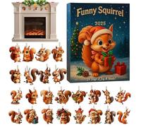 Christmas Countdown Calendar - Thoughtful Holiday Art, Flat 24 Day Acrylic Ornaments | Squirrel Theme Countdown Calendar Pendant for Tree, Door | Holiday Decoration for Families, Adults, T