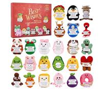 Christmas Countdown Calendar Toys - 24-Day Crochet Animal Advent Calendars, Fun and Cute Holiday Countdown Stress Reliever for Adults, Teens, Boys, Girls, Family, Friends, Men, Festive Home Decor