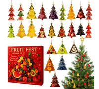 Christmas Countdown Calendar | Two Dimensional Acrylic Fruit Pendants | 24 Days Christmas Countdown Decoration,For Holidays and Seasonal For Kids and Teens and Halloween Thanksgiving and Easter