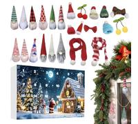 Christmas Countdown Calendar - Wichtel Weihnachten 24 Tage Adventskalender | /13.39x13.39x1,97 Zoll Festliche Spielpuppe Für Festparty Feiertagsaktivitäten - Kinder Junge Mädchen