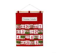 Christmas Countdown Calendar with Pockets,Fabric Christmas Advent Calendar with 24 Pockets Empty Christmas Advent Calendar to Fill Small Gifts for Home Decor