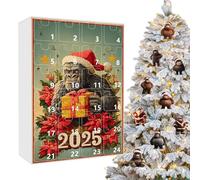 Christmas Countdown Calendars,2D Acrylic Holiday Apes Decoration - 24 Days Christmas Themed Pendant - For Men Family Kids Adults
