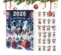 Christmas Countdown Calendars - Countdown to Christmas Cow Calendar - Cartoon Ornament Toy Festive Decor for Holiday Kids Classroom Tree Offices Family Adult Boy Toddler Engagement