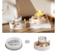 Christmas Countdown Candle Holder Resin Mold,31-Days Countdown to Christma s Candle Holde r Mold Calendar,Christmas Round Tealight Holder,Holiday Star CandleMold for Table Centerpiece Home Decoration