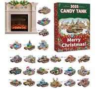 Christmas Countdown | Candy Tank Ornament 2D Acrylic | 24 Days Calendar Ornament | for Kids Teens Adults Halloween Thanksgiving