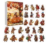 Christmas Countdown - Capybara 2D Acrylic Ornament for 24 Days Holiday Tracking, Lightweight Design with Festive Charm, Calendar Ornament for Thanksgiving, Easter, Home