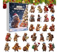 Christmas Countdown - Capybara 2D Acrylic Ornament for 24 Days Holiday Tracking, Lightweight Design with Festive Charm, Calendar Ornament for Thanksgiving, Easter, Home