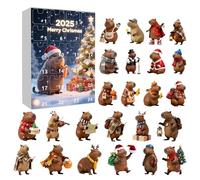 Christmas Countdown - Capybara Ornament 2D Acrylic, 24 Days Calendar Ornament, Lightweight Design, Easy Display Feature, Top Holiday Decoration for Kids Teens Adults Home Seasonal Thanksgiving