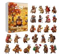 Christmas Countdown - Capybara Ornament 2D Acrylic, 24 Days Calendar Ornament, Lightweight Design, Easy Display Feature, Top Holiday Decoration for Kids Teens Adults Home Seasonal Thanksgiving