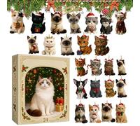Christmas Countdown Cartoon Cat Christmas Tree Decoration Countdown - Cute Pendant for December Wreaths Tree Living Room Bedroom Entrance Area Holidays Children
