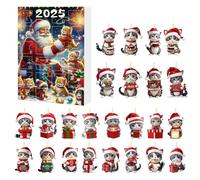 Christmas Countdown Cat Calendar 2025 | 24 Days Acrylic Christmas Countdown with 2D Acrylic Cute Kitten Ornaments | Festive Decoration For Men Boys Girls Family Friends Teens Teens