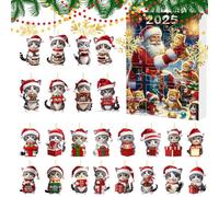 Christmas Countdown Cat Calendar 2025,Countdown Collectible 2D Acrylic Cute Cat Ornaments - Seasonal Advent Holiday Decoration for Boys Friends Teenagers Men Girls Teens