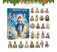 Christmas Countdown - Christmas 2025 Countdown Advent Blind Count Behind Christmas Set Virgin Mary Decorations for Birthday Parties Believers