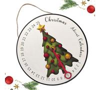 Christmas Countdown Clock Calendar,Countdown Ornament Wall Sign Wooden Calendar | Winter Holiday Scene Props Tree Mount Countdown Clock for Classroom, Living Room