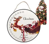 Christmas Countdown Clock Calendar | Wooden Advent Countdown Calendar Wall Sign,Winter Holiday Scene Props Tree Mount Countdown Clock for Classroom, Living Room
