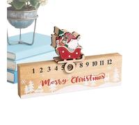 Christmas Countdown Decor - Sliding Sleigh Gnome Ornament, Double-Sided Design Wooden Holiday Countdown for Winter Festival, Home, Dorm, Apartment, Bedroom, Seasonal Christmas Decoration