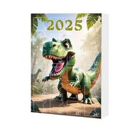 | Christmas Countdown Decoration - 2D Acrylic Ornaments Dinosaur Alphabet Theme 24 Boxes Decorative Pendants to Fill Christmas Socks Boys Girls