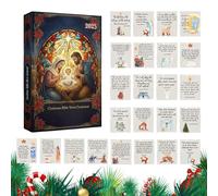 Christmas countdown, decoration pendant with nativity saying as a keepsake, 24-day holiday calendar for festive occasions, for adults on holidays such as Thanksgiving, Halloween and Easter